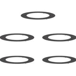 lämplig för Flat Trädringar 5 pcs Svart Ø60 / 90 cm Stål