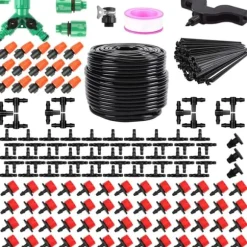 Lollanda 50 m droppbevattningssystem för trädgård set – Automatisk bevattning för trädgård, växthus, gräsmatta och terrass