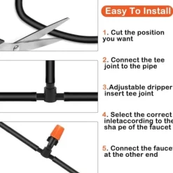 Lollanda 50 m droppbevattningssystem för trädgård set – Automatisk bevattning för trädgård, växthus, gräsmatta och terrass