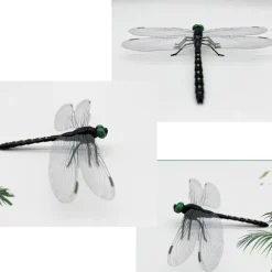 Lollanda 20 st 3D trollslända trädgårdsdekor i svart,trollsländor trädgårdsprydnader för trädgård, krukor, växter, uteplats, dekoration