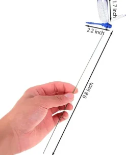 Lollanda 24 st trollsländor trädgårdsprydnader, 3D trollslända trädgårdsdekor, konstgjorda trollsländor uteplats dekoration