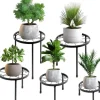 Lollanda Blomställning, växtställ, blomkrukställning, blomsterstöd, för trädgård och balkong, 5-delars set