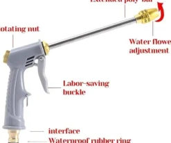 Lollanda Högtrycksspruta/Högtryckstvätt, slangmunstycke med lång räckvidd, för trädgård, biltvätt, växter och djurbad