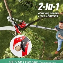 Lollanda 2-i-1 beskärningsverktyg – manuell grensax och höggrensåg, kombinerat trädgårdsverktyg för trädgrensklippning