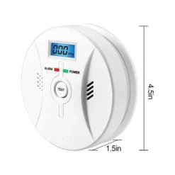 Lollanda Kolmonoxidlarm med LCD-display – högkänslig, 85 dB högljudd varning, batteridriven CO-gasdetektor