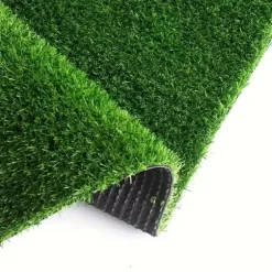 Lollanda Konstgräsmatta utomhus 0,5x2 m – 15 mm tjock, genomsläpplig gräsmatta för balkong, trädgård och uteplats, grön konstgräsmatta