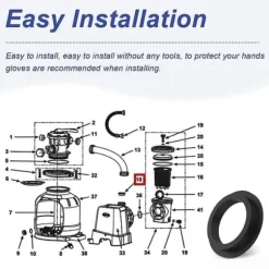 Lollanda L-formad Tätningsring 11412 för Intex Sandfilterpump - 5-pack