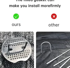 Lollanda Markspikar 50-pack, ankringspinnar för trädgård - Rostfritt Stål, U-formade, Växthus - Silver - 100 × 40×3 mm