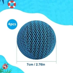 Lollanda 4-pack 7 cm återanvändbara filterbollar – effektiv uppsugning, passar för bubbelbad och poolrengöring