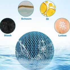 Lollanda 4-pack 7 cm återanvändbara filterbollar – effektiv uppsugning, passar för bubbelbad och poolrengöring