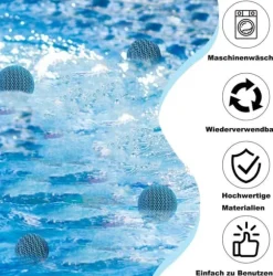 Lollanda 4-pack 7 cm återanvändbara filterbollar – effektiv uppsugning, passar för bubbelbad och poolrengöring