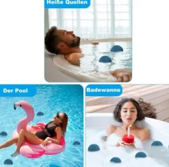 Lollanda 4-pack 7 cm återanvändbara filterbollar – effektiv uppsugning, passar för bubbelbad och poolrengöring