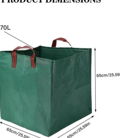 Lollanda 2-pack Trädgårdssäckar 270L – Självstående Trädgårdspåsar med Handtag 65x65x65 cm, för Löv, Gräs, Ved & Trädgårdsavfall