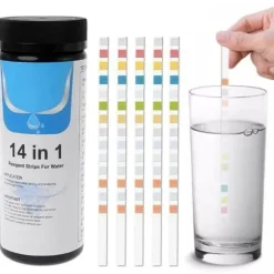 Lollanda Pool- och Spa-teststickor 50-pack – 14-i-1 vattentestare för pH, klor, cyanursyra, hårdhet och fler