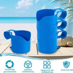 Lollanda Poolhållare för dryck 4-pack, Utomhus Dryckeshållare – Stabil, Praktisk, Fäst på poolen