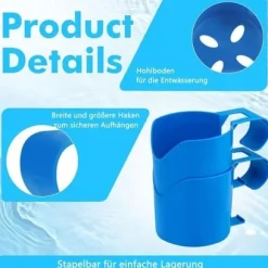 Lollanda Poolhållare för dryck 4-pack, Utomhus Dryckeshållare – Stabil, Praktisk, Fäst på poolen