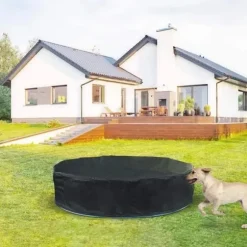 Lollanda Rund Poolöverdrag runt för Barn – Täckduk för pool,Skydd till Sandlåda & Leksaker, Solskydd och Överdrag till Hundpool, 162x30cm