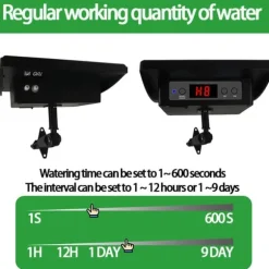 Lollanda Solcellsbevattning med timer – Automatisk droppbevattning 15m med anti-sifon för trädgård, växthus och grönsaker