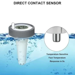 Lollanda Trådlös Flytande Pooltermometer med LED-display, Vattentålig IPX8 - För Pool & Spa