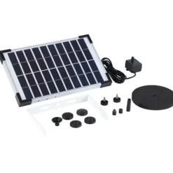Lollanda 5W Solcellsdriven Fontänpump med 6 Munstycken - Flytande Sol Fontänpump, för Fågelbad och Trädgård