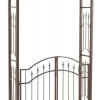 Luxor Exclusive Iron Rose Arch with Gate - Heavy Duty Metal Climbing Plant Support, Brown, 220cm Height
