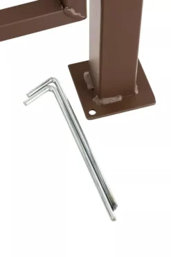 Luxor Exclusive Iron Rose Arch with Gate - Heavy Duty Metal Climbing Plant Support, Brown, 220cm Height