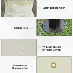 Lyxpaviljong 3x4 m, creme – partytält för trädgård & terrass