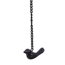 2.4m Bronsfärgade Fågel Regnkedja - Dekorativ Hängränna i Järn för Trädgård och Uteplats