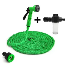 15m flexibel expanderande trädgårdsslang med munstycke/skumtank, standard 1/2