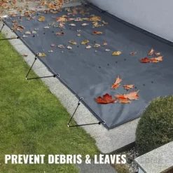 4m x 7m poolskydd, pool säkerhetsskydd, slitstarkt PVC-material, förbättrad säkerhet, skyddad mot skräp och löv, lätt att installera