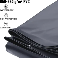 3,5m x 6m poolskydd, pool säkerhetsskydd, slitstarkt PVC-material, förbättrad säkerhet, skyddad mot skräp och löv, lätt att installera