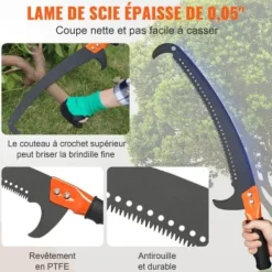 Manuell grensåg, 2,2-8,2 m teleskopisk, stålklinga, glasfiberhandtag