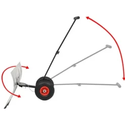 Manuell snöplog med hjul för enkel snöröjning | Storlek: 100x44 cm