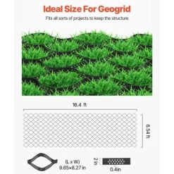 Markgaller 2-tums, Geocellgaller 16,4x6,5FT / 5000x1980mm, Perfekt för Grusstabilisering