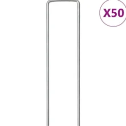 Markpinne U-format 50 st 15x3,5 cm galvaniserat stål