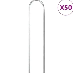 Markpinne U-format 50 st 15x3,5 cm galvaniserat stål