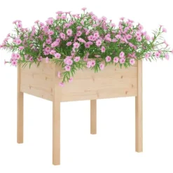 Massiv furu odlingslåda för blommor och växter | Storlek: 70x70x70 cm