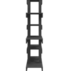 Massivt furuväxtställ med hyllor - Växtdekoration | Färg: Grå | Storlek: 85x25x109,5 cm