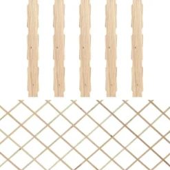 Massivt granträ spaljéstaket - Trädgårdsstaket | Färg: Natur | Storlek: 180x80 cm, 5 st