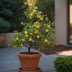 Medelhavsväxtblandning - Set om 4 - Citrus, ficus, olea - Höjd 25-40cm - ⌀9cm