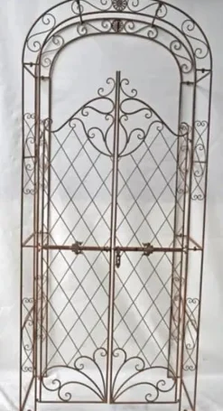 Melissa Metal Rose Arch with Gate - White, Climbing Plant Support, Garden Decor, 220x120x40cm