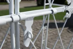 Melissa Metal Rose Arch with Gate - White, Climbing Plant Support, Garden Decor, 220x120x40cm