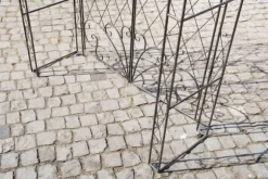 Melissa Rose Arch with Gate - Handcrafted Iron Climbing Plant Support, Bronze Finish, 220cm