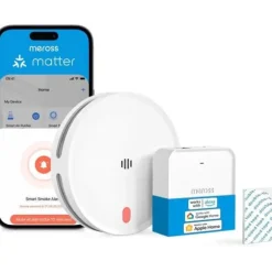 Meross Matter Ansluten Rökdetektor med Wi-Fi Larm och Dubbel Optisk Sensor