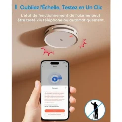 Meross Matter Ansluten Rökdetektor med Wi-Fi Larm och Dubbel Optisk Sensor