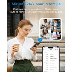 Meross Matter Ansluten Rökdetektor med Wi-Fi Larm och Dubbel Optisk Sensor