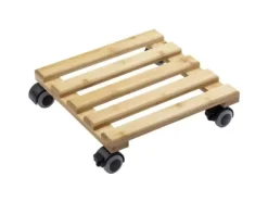 Metafranc WU0825340 Planteruller Bambus Bæreevne (max.): 60 kg 300 mm x 300 mm x 74 mm Antal hjul 4