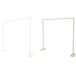 Metall bröllopsbåge, bakgrundsstativ, vit, storlek M, för trädgård, fotostudio och födelsedagsfester