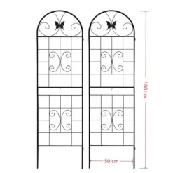 Metallgaller 2-pack för klätterväxter, stöd för krukväxter, husväxter, blommor, grönsaker & trädgårdsdekoration inne/ute