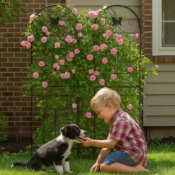 Metallgaller 2-pack för klätterväxter, stöd för krukväxter, husväxter, blommor, grönsaker & trädgårdsdekoration inne/ute